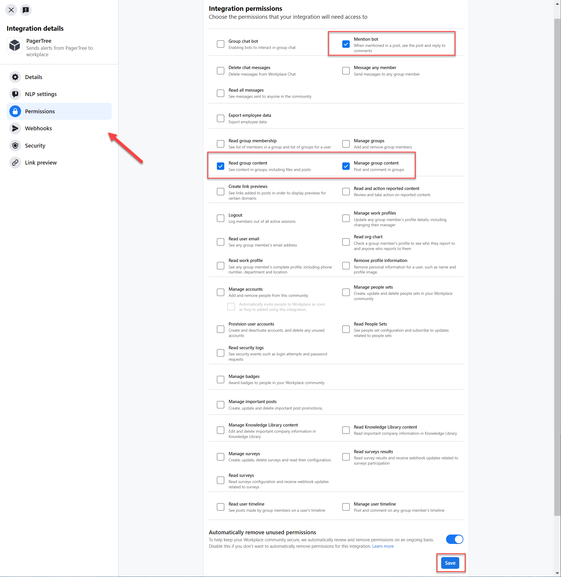 Give the Worplace app the appropriate permissions.
